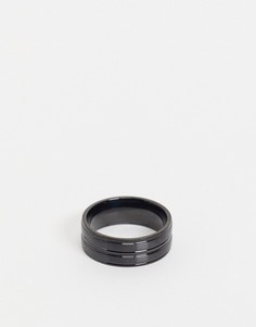 Черное кольцо из нержавеющей стали Icon Brand-Черный цвет