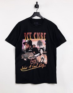 Черная oversized-футболка с принтом "Today Was A Good Day" Ice Cube-Черный Merch CMT LTD