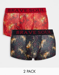 Набор из 2 боксеров с принтом тигров Brave Soul-Красный
