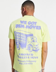 Зеленая футболка с принтом "Got Dem Moves" Crooked Tongues-Зеленый цвет
