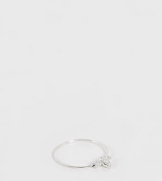 Серебряное кольцо с тремя лепестками-стразами Kingsley Ryan Curve-Серебряный