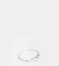Кольцо из стерлингового серебра с розовым искусственным камнем для рожденных в октябре Kingsley Ryan Curve-Серебряный