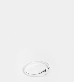 Кольцо из стерлингового серебра с искусственным рубином для рожденных в июле Kingsley Ryan Curve-Серебряный