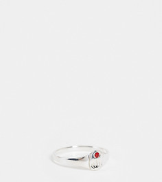 Кольцо из стерлингового серебра с искусственным рубином для рожденных в июле Kingsley Ryan-Серебристый
