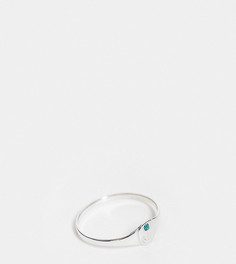 Кольцо из стерлингового серебра с искусственным голубым цирконием для рожденных в декабре Kingsley Ryan Curve-Серебряный