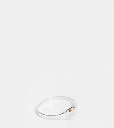 Кольцо из стерлингового серебра с искусственным топазом для рожденных в ноябре Kingsley Ryan Curve-Серебряный