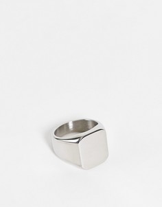 Серебристое кольцо-печатка из нержавеющей стали Icon Brand-Серебристый