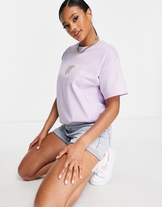 Oversized-футболка сиреневого цвета с вышивкой козленка New Love Club-Фиолетовый цвет