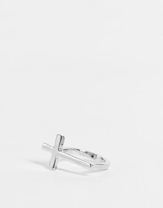 Серебристое кольцо с крестом DesignB-Серебристый