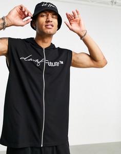 Черный oversized-жилет на сквозной молнии с разделенным вышитым логотипом ASOS Dark Future-Черный цвет