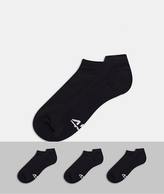 Набор из 3 пар спортивных носков с антибактериальной обработкой ASOS 4505-Черный цвет