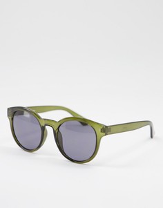 Круглые солнцезащитные очки зеленого цвета в стиле унисекс Jeepers Peepers-Зеленый цвет
