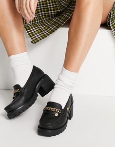 Черные кожаные туфли на массивной подошве и блочном каблуке Kickers Кlio-Черный цвет