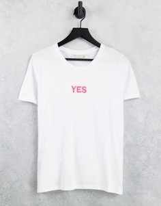 Хлопковая футболка с логотипом "Yes" In Wear Ulysa-Белый