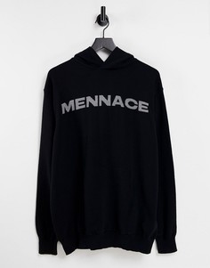 Черный вязаный худи с логотипом (от комплекта) Mennace-Черный цвет