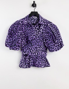 Сиреневая рубашка с объемными рукавами Envii Leilani-Фиолетовый цвет