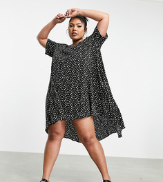 Свободное платье с асимметричным подолом и цветочным принтом AX Paris Plus-Многоцветный