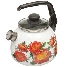 Чайник эмалированный СтальЭмаль Vitross Peony 1RC12 со свистком, 3 л