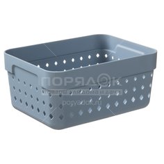 Корзина универсальная, 1.2 л, Plast team Seoul PT1327ТГ-5, туманно-голубая, 15.8x11.8x7.3 см