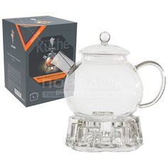 Чайник заварочный стеклянный, 1000 мл, на подставке Aroma 008245