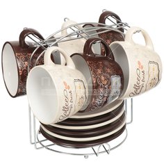 Сервиз чайный из керамики, 12 предметов, Аромат кофе BRSC011-649