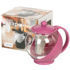 Чайник заварочный стеклянный, 750 мл, фиолетовый SS403 I.K с фильтром