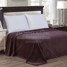 Плед 2-сп, 180х200 см, велсофт, 100%пэ, Cleo, Pinoli, сер-корич, 180/017-PN/L