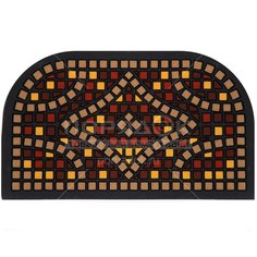 Коврик придверный, 0.68х0.4 м, полукруг, резин, с коврол, Format Tour Мозаика, Euroflock, 20674