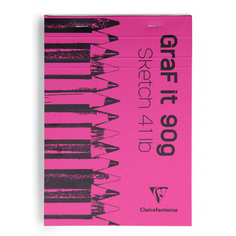 Блокнот-cклейка для сухих техник Clairefontaine "Graf it" 10,5х14,8 см 80 л 90 г, розовый