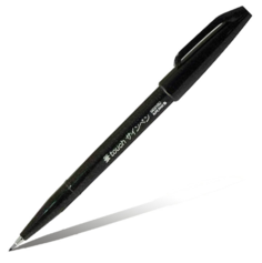Фломастер-кисть для каллиграфии Pentel "Brush Sign Pen Medium" цвет черный