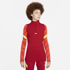 Женская футболка для футбольного тренинга с молнией 1/4 Nike Dri-FIT Strike - Красный