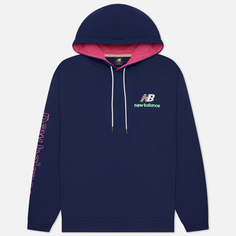 Мужская толстовка New Balance Athletics Clash Hoodie, цвет синий