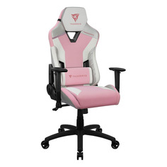 Кресло игровое THUNDERX3 TC3, на колесиках, эко.кожа, белый и розовый [tx3-tc3sw]