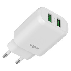 Сетевое зарядное устройство Vipe 12W, 2xUSB, 2.4A, белый [vptst2uawhi] Noname