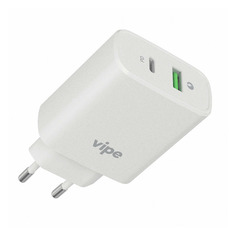 Сетевое зарядное устройство Vipe 38W, USB + USB type-C, 3A, белый [vptst38wwhi] Noname