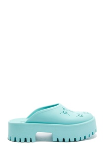 Голубые резиновые сабо Gucci