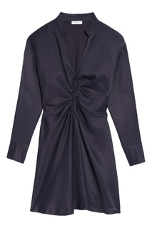 Темно-синее платье с драпировкой Sandro