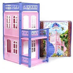 Домик для кукол Нордпласт Замок Принцессы 2 этажа, розовый Нордпласт.
