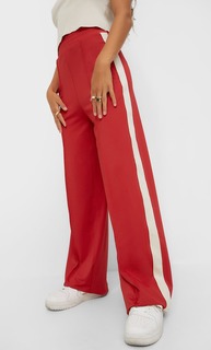 Stradivarius Брюки Кроя Bootcut Из Нейлона Красный S