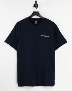 Черная футболка с линейным логотипом New Balance – эксклюзивно для ASOS-Черный цвет