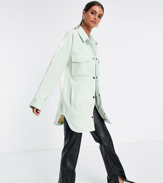 Куртка-рубашка мятного цвета с принтом «гусиная лапка» Missguided Tall-Зеленый цвет