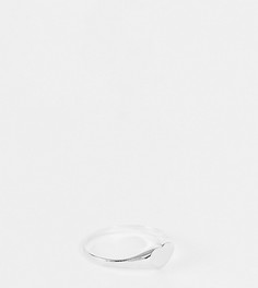 Кольцо-печатка из стерлингового серебра с небольшим сердечком Kingsley Ryan Curve-Серебряный