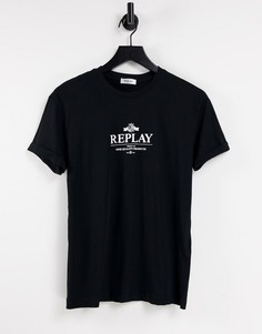 Черная футболка с логотипом Replay-Черный цвет