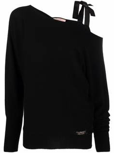 TWINSET джемпер с открытыми плечами и завязками