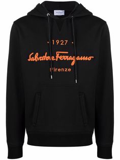 Salvatore Ferragamo толстовка с капюшоном и вышитым логотипом