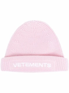 VETEMENTS шапка бини с вышитым логотипом