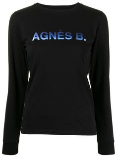agnès b. футболка с длинными рукавами и логотипом