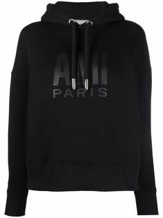 AMI Paris худи с кулиской и логотипом