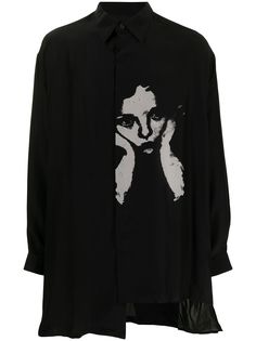 Yohji Yamamoto рубашка с графичным принтом