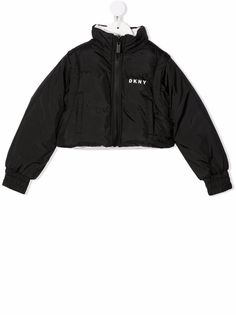 Dkny Kids двусторонняя куртка-пуховик с логотипом